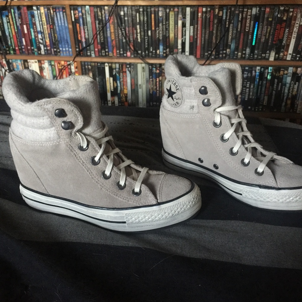 Suede Converse wedge High Tops